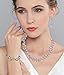 EVER FAITH Women's Austrian Crystal Elegant Wedding Flower Wave Necklace Earrings Bracelet Set