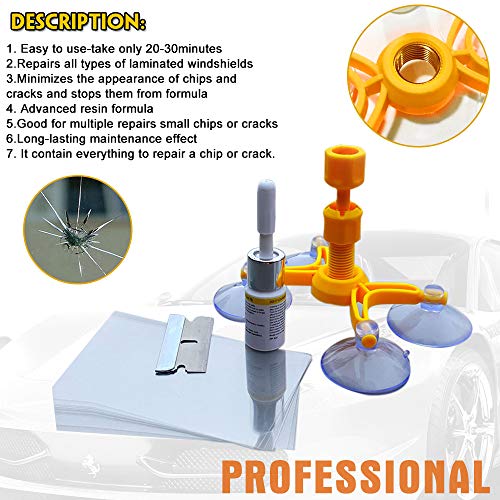 ARISD New Windshield Repair Kit â€“ Car Glass Scratch Repair Kits Window Repair Tools for Chips, Cracks, Bulll's-Eyes and Stars