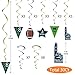 Football Party Supplies and Decorations Set-Serves 24 Include Tablecloth,Plates, Flatware, Cups and Football Flag Paper Napkins,Hanging Swirl,Banner,Balloons for Football Party