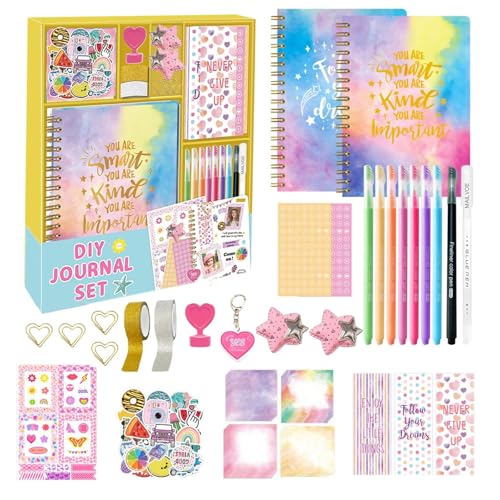 100+Piezas Diario DIY para Niñas, Libretas Bonitas para Niña,Set de Papelería para Diarios Bricolaje,Set de Manualidades Creativas y Regalo para Creatividad y Diversión