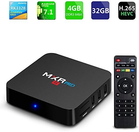 Android 7.1 Smart TV Box Original 4GB Ram 32GB Rom Quad Core GPU 5-Core Mail-450 RK3328 Rockchip True 4K Playing MXR Pro Ultra HD Media Movies Player HDMI Wifi 2017 Newest Model