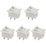 Mriuuod 5Pcs On/Off 2Pin Boat Rocker Switch SPST 2 Position Snap 12V 250V/6A 125V/10A Rocker Switch Toggle Switch for Boat,Ho