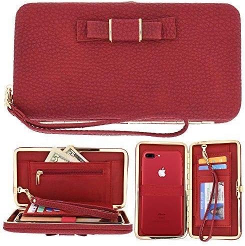 Multi-Purpose Wallet Card Case Leather Clutch Handbag Purse Full Cover for Phone 8 7 Plus 6 6s Plus X XS (Rose, for iPhone 6/6s Plus)
