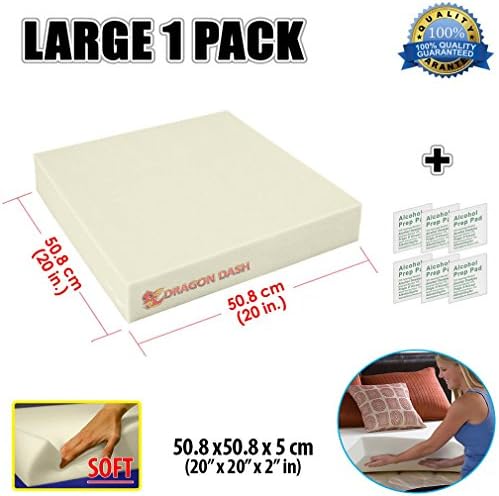 Dragon Dash New 20" x 20" x 2" Soft Density 14KG/M3 Upholstery Foam Cushion Sheet Seat Replacement Foam Padding DD1137