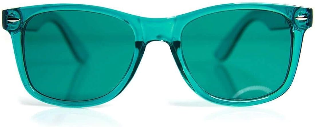 Amazon Com Glofx Color Therapy Glasses Chakra Mood Light Therapy Chromotherapy Glasses Aqua Clothing