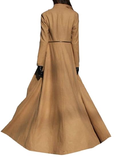 Buy Jiejiegao Women S Slim Fit Outerwear Floor Length Overcoat