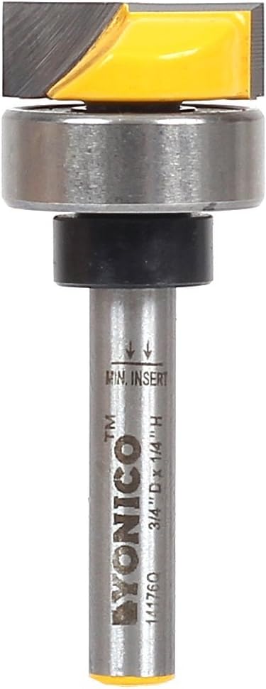 Yonico 14176q 3/4-Inch Diameter Flush Trim Template Router Bit 1/4-Inch Shank, 0.75 inches x 0.25 inches