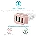 Car Charger with Quick Charge 3.0 Skyocean 42W 3-Ports Fast USB Charger Adapter for S7/S6/S6 Edge iphone LG G5 Nexus 6P/5X HTC and More (Rose)