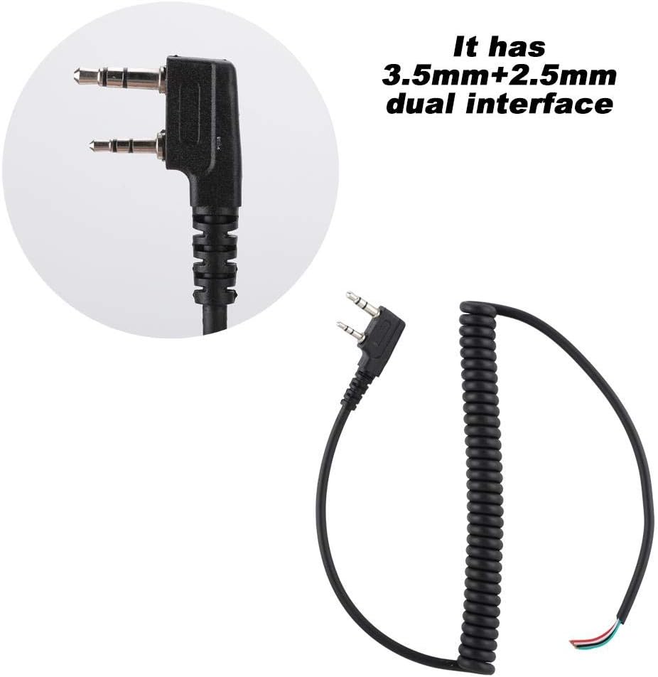 27.6 inch Hand Mic Cable Walkie Talkie Speaker Cable with 3.5mm+2.5mm Dual Interface for UV5R for TK-240 for Linton - Image 5