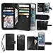 xhorizon Premium Leather Magnetic Detachable Folio Phone Wallet Case with Multiple Card Slots for iPhone 5/5S - Black