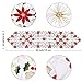 Fowecelt Christmas Embroidered Table Runner Christmas Poinsettia Holly Leaf Openwork Hand-Woven Table Linens for Christmas Decorations 15 x 69 Inch
