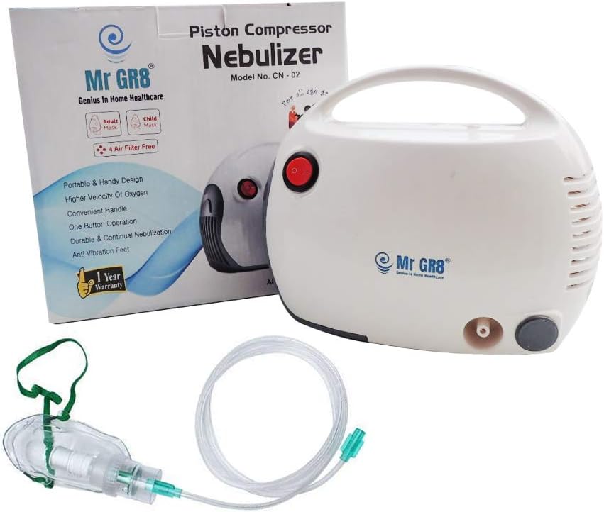 MR GR8 Piston Compressor Sleek Nebulizer CN-02 Nebulizer (Multicolor)