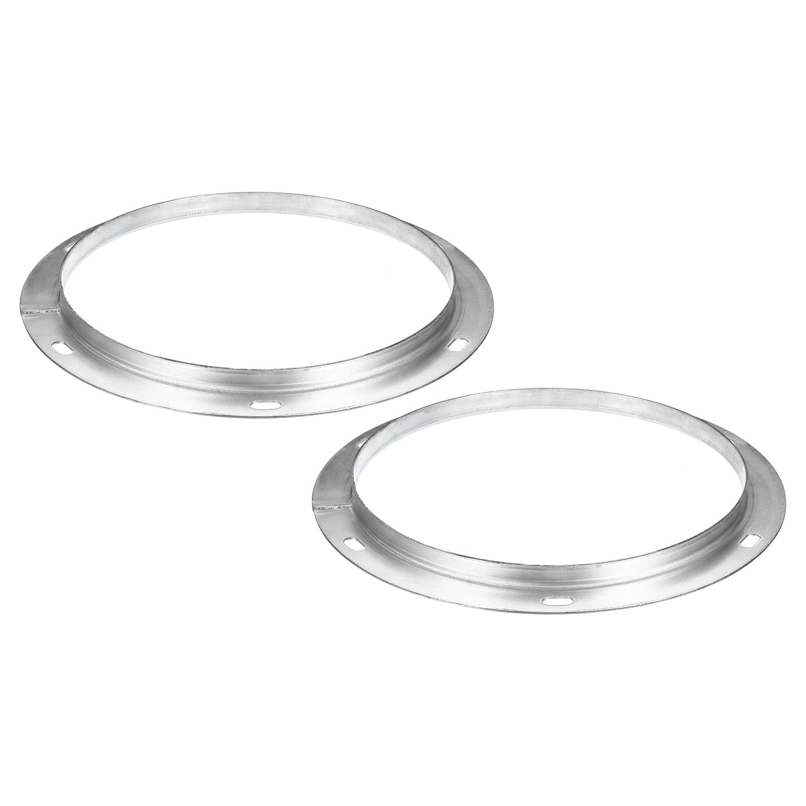 PATIKIL 10" Duct Connector Flange, 2 Pack Metal Straight Pipe Exhaust Flange Duct Mounting Plate for Heating Cooling Ventilation HVAC System