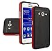 Galaxy Core 2 II Case, Aomax Armor [Dual Bumper] Slim Fit Skin Silicone Case + PC Bumper Frame+ Metallized Buttons+ HD Screen Protector for Samsung Galaxy Core II G355M G355h (DHF Red)