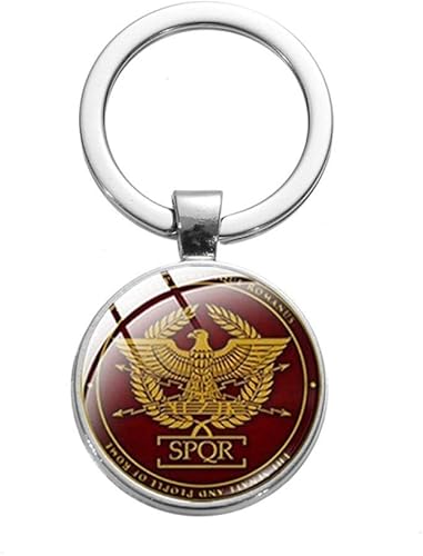 Amazon レトロローマ帝国キーホルダーspqrローマ帝国軍団シンボルキーリング高品質ガラスドーム手工芸品チャームキーホルダー Inveroo キーケース