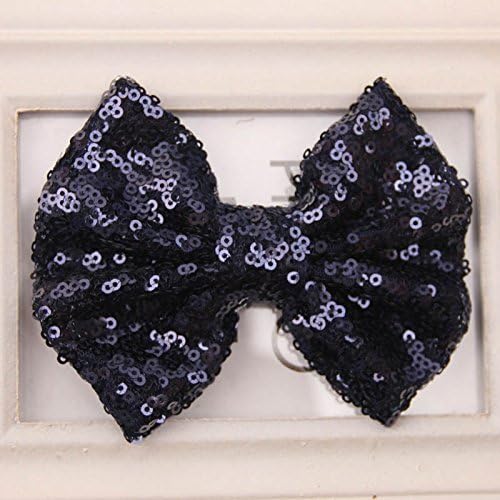 Meritina Baby Girls Cute Sequins Bow Hair Pin Hair Accessories (Navy)