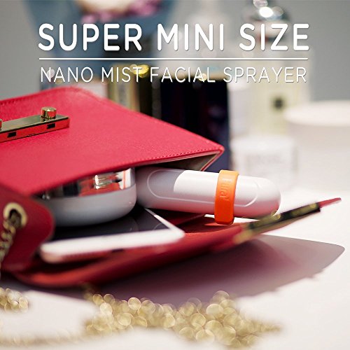 Nano mister, Mate2GO MINI facial cool mist sprayer handy face nebulizer for eyelash extension, beauty skin care moisturize, hydration and refreshing with USB Rechargeable, Orange - Thumbnail 5