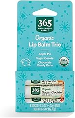 365 by Whole Foods Market, Organic Lip Balm Trio, Apple Pie, Sugar Cookie & Chocolate Candy Cane, 3 - 0.15 Ounce Sticks