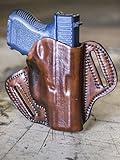OUTBAGS LOB2P-XDS33 Brown Genuine Leather OWB Open Carry Pancake, Side Carry Belt Holster for Springfield Armory XDs 3.3