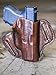 OUTBAGS LOB2P-XDS33 Brown Genuine Leather OWB Open Carry Pancake, Side Carry Belt Holster for Springfield Armory XDs 3.3