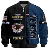 Veteran Bomber Jacket - Proud Men Military Jacket, Waterproof Coat, Veterans Day Gifts, Father's Day Gift