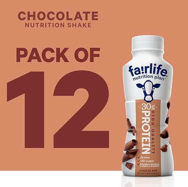 FAIRLIFE CHOCOLATE PROTEIN SHAKE– READY-TO-DRINK NUTRITION SHAKE FOR WORKOUT RECOVERY OR MEAL REPLACEMENT (30G – 11.5 FL OZ, PACK OF 12) + 1 PAIR OF SPORTY SUNGLASSES CAN OPENER (PACKAGING MAY VARY)