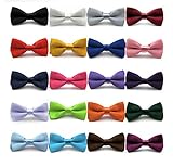FSLESI Boys Children Kids Solid Pre Tied Wedding Party Satin Bow Ties