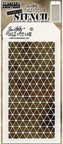 Art Gone Wild Tim Holtz Diamonds Stencil, Synthetic Material, 28.4 x 11.4 x 0.1 cm