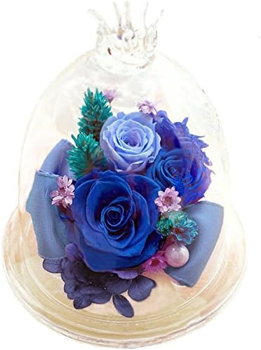 Amazon サウンドアレンジ クラウンキュート ブルー プリザーブドフラワー プレゼント 花 ギフト ガラス プリザーブドフラワー オンライン通販