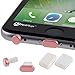 PortPlugs – Aluminum Finish Dust Plug Set – Charger & Headphone Jack Plugs – Compatible with i phone 5, SE, 6, 6s, Plus, iPad Air, iPod 5, 6 – Includes Holders | Rose & Gold (2 Pack)