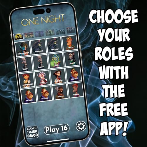 One Night Ultimate Werewolf – Fun Party Game for Kids & Adults | Engaging Social Deduction | Fast-Paced Gameplay | Hidden Roles & Bluffing, Black
