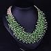 Hamer Women's Green Bib Choker Statement Necklace Gold Plated Chain Pendant Jewelry for Women Party Use