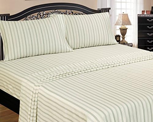 American Homes 400 Thread Count Raphael Stripe Sheet Set, Queen, Gray