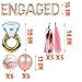 Engaged Balloons Rose Gold Engagement Party Banner Bride To Be/We are Engaged/Bridal Shower/Just Married/Bachelorette/Miss to Mrs/Diamond Ring Themed Happy Anniversary Party Supplies Decorations