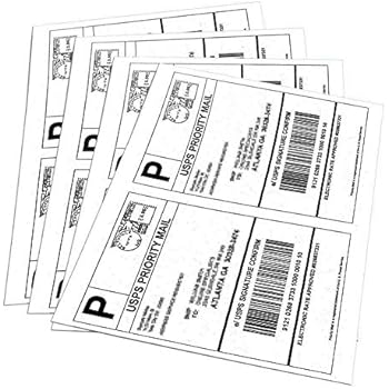 Half Sheet Self Adhesive Shipping Labels for Laser & Inkjet Printers, 200 Count (BL-G8511-100)