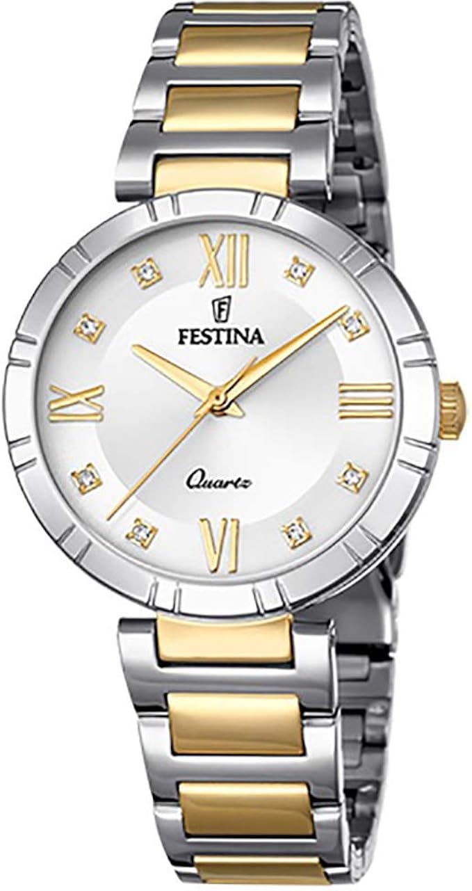 Festina Montre Élégante En Céramique Pour Femme - Bracelet Blanc Raffiné Et Cadran Lumineux