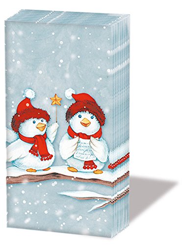 20 Fazzoletti Con Uccellini In Inverno Natale Fiocchi Di
