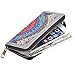 Women Canvas Zipper Clutch Purse Credit Card Wallets to Organize Your Cash,Bank Card,and Phone with Removable Wristlet Strap
