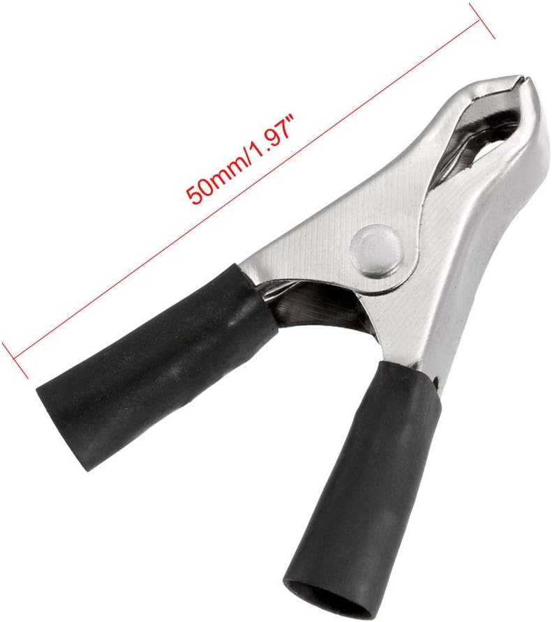 sourcing map 10A Clips Alligator Clamps Terminal Test Electrical Crocodile Clamp, 2pcs, Red, 10A,2pcs - Image 3