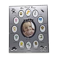 Unicoco My First Year Photo Frame Hold 13 Photo Picture Frame Perfect Birthday Gift Baby Multi-Photo Frame