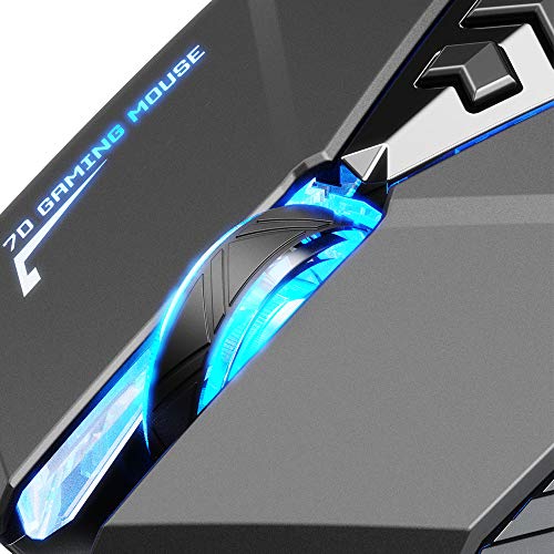 Inphic Souris de jeu filaire, jeu ergonomique Souris d\'ordinateur USB RGB Gamer Desktop Laptop PC Gaming Mouse, 7 boutons programmables pour Windows 7/8/10 / XP Vista Linux