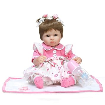 FidgetGear 42CM Simulation Full Silicone Reborn Dolls Lifestyle Princess Baby Education Toy Baby Comfort Helper