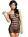 Amoretu Womens Fishnet Lingerie Striped Mini Dress Strap Chemise
