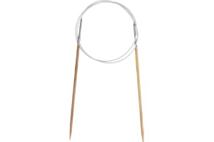 HARFINGTON Size US 2.5 (3mm) Bamboo Circular Knitting Needle 32 inch Round Carbonized Wooden Needle for Handmade Projects DIY