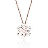 BYETOCE Snowflake Pendant Necklace Cubic Zirconia Jewelry Daily Winter Snowflake Alloy Necklace for Women Crystal Snowflake Charms Necklace Holiday Jewelry