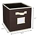 Hangorize® Collapsible Fabric Cubicle Storage Bins, Coffee, 6 Pack, with Handy Label Window to Make Identifying Contents Easy. Set Includes 6 Foldable Storage Cube Basket Bins
