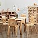 ECR4Kids 24in Square Hardwood Table with 22in Legs, Kids Furniture, Honey