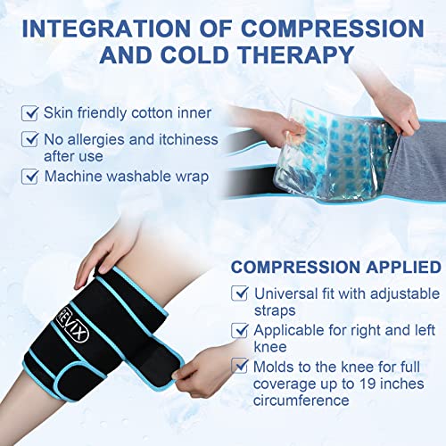 REVIX XL Knee Ice Pack Wrap Around Entire Knee After Surgery for