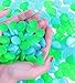 200 Pcs Glow Rocks Outdoor - Glow in the Dark Pebbles for Walkways and Decor in Bule & Green, Glowing Resin DIY Decorative Rocks for Driveway/Pathway/Flower Bed/Garden/Fish Tank/Aquarium/Landscape