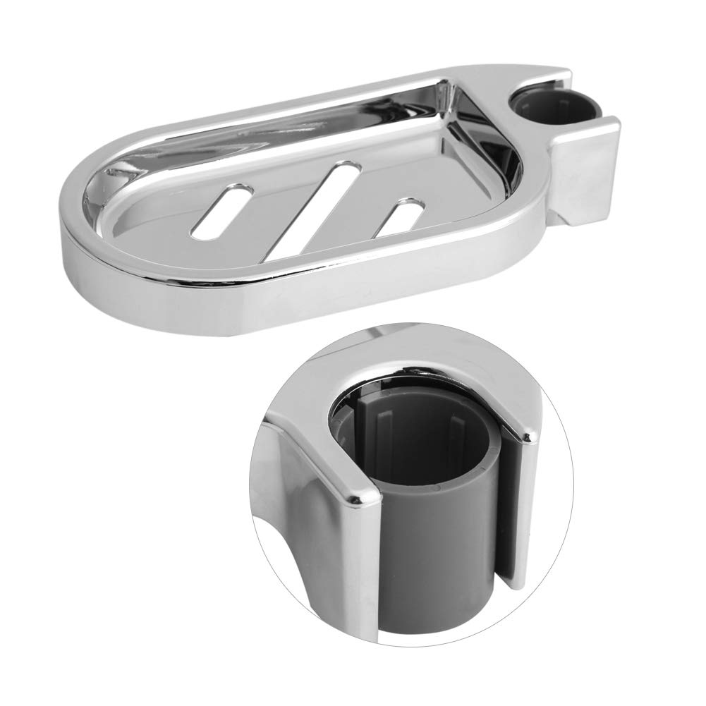 logozoe Soap Dish for Shower - Adjustable Soap Box Shower Rail Soap Holder Clip on Soap Tray Soap Plate with Drain for Bathroom Kitchen, No Drill Needed, Fit 25mm Shower Rail/Pipe/Rod